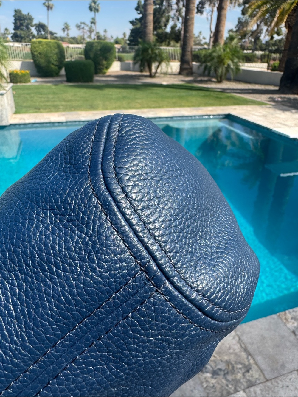 Michael Kors Dark Navy Pebbled Leather Hobo with Gold MK Charm - Picture 7 of 12